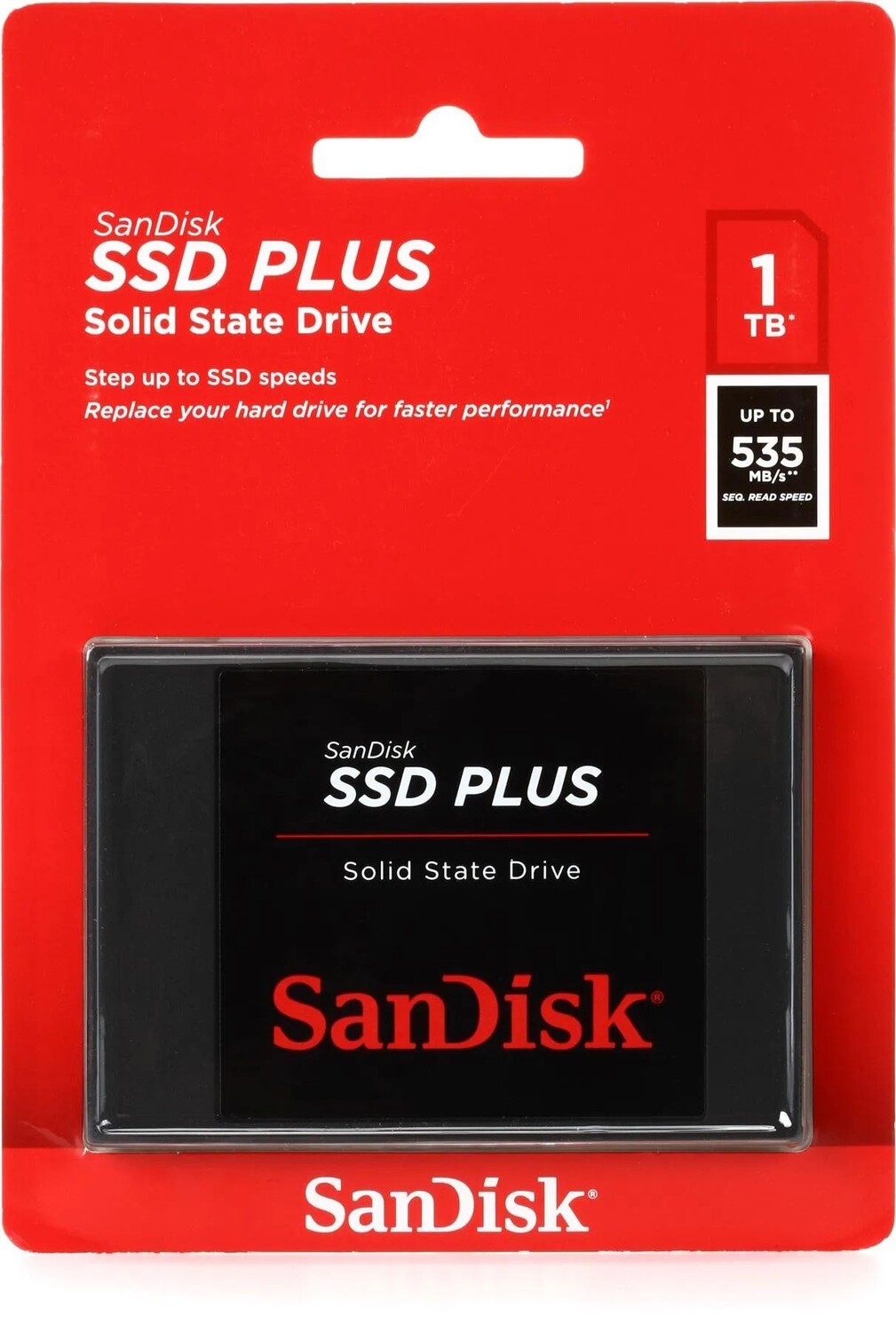 

Твердотельный накопитель SanDisk SSD Plus емкостью 1 ТБ