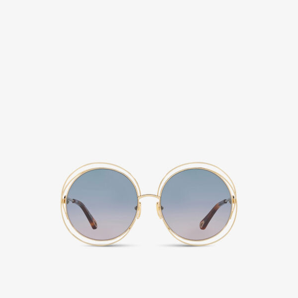

Солнцезащитные очки ch0045s в металлической круглой оправе Chloé, цвет dark