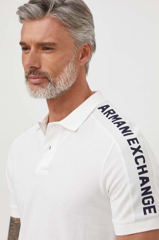 

Хлопковая рубашка-поло Armani Exchange, белый