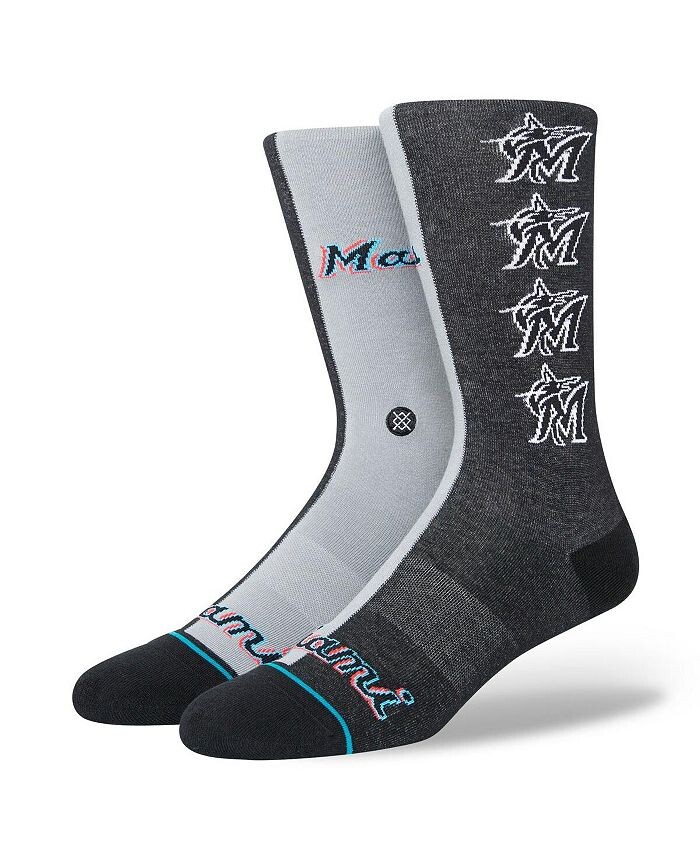 

Мужские носки Miami Marlins с разрезом Crew Stance, черный
