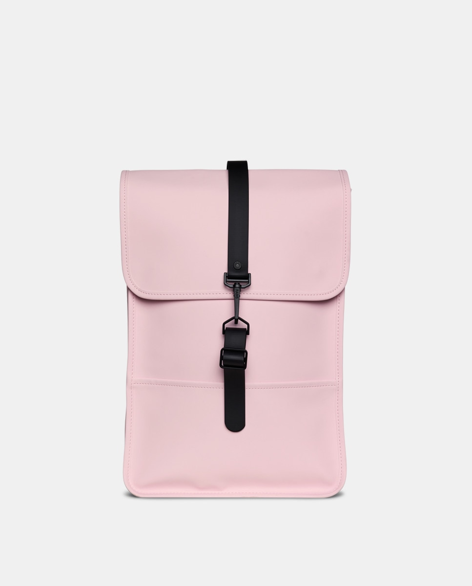 Водостойкий мини-рюкзак среднего размера матового розового цвета Rains, розовый цена и фото