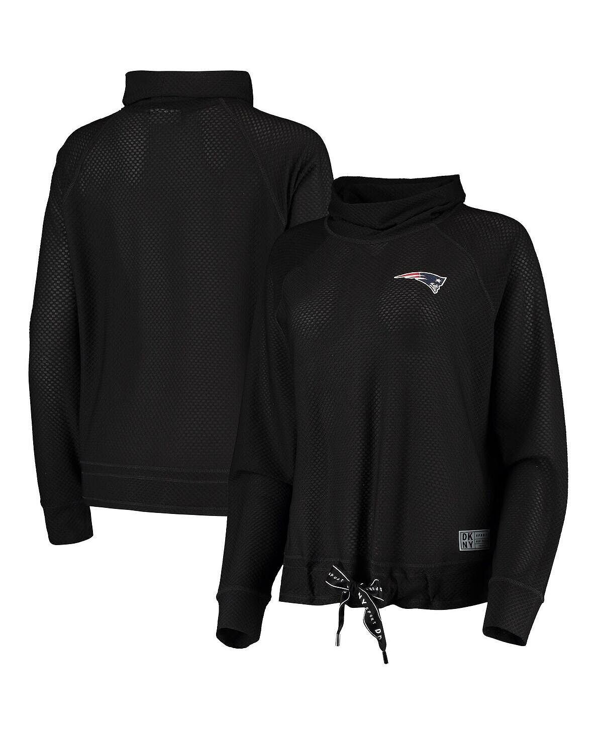 

Женский черный сетчатый свитшот New England Patriots Gabby с воротником-хомутом реглан DKNY, черный