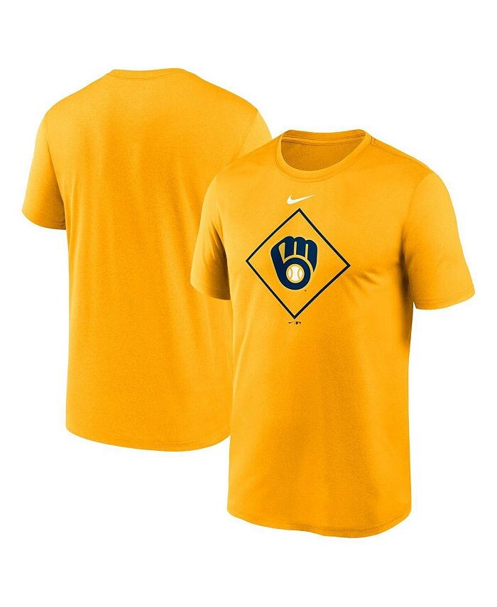 

Мужская золотая футболка Milwaukee Brewers Legend Icon Performance Nike, золото