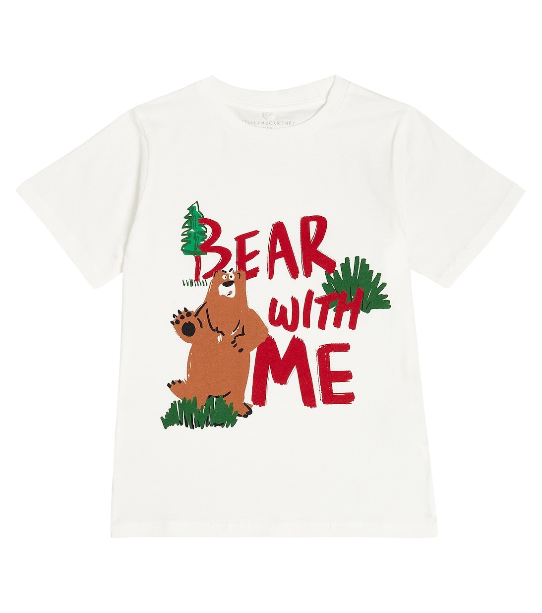 

Хлопковая футболка с принтом Stella McCartney Kids, белый