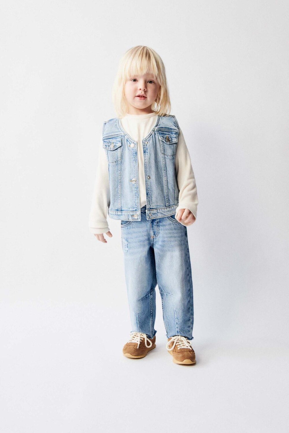 

Джинсы с баллонами ZARA, средне-синий
