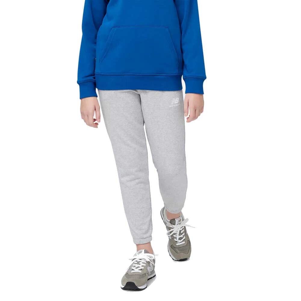 

Брюки New Balance Essentials Stacked Logo French Terry, серый
