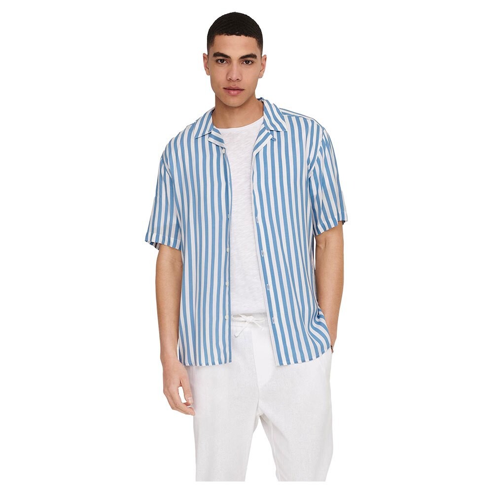 

Рубашка с коротким рукавом Only & Sons Wayne Life Viscose, синий