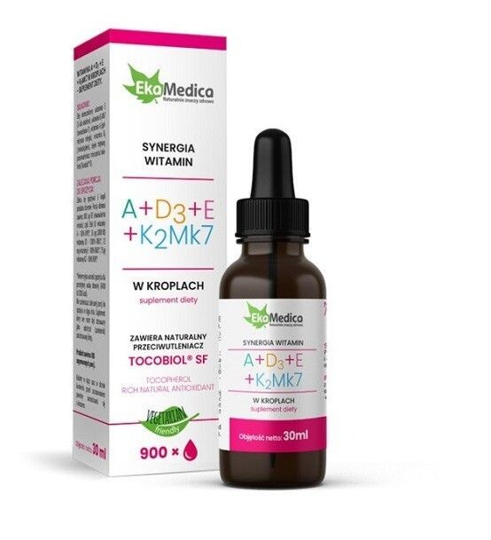

Ekamedica Witaminy A + D3 + K2MK7 Krople витамины в каплях, 30 ml