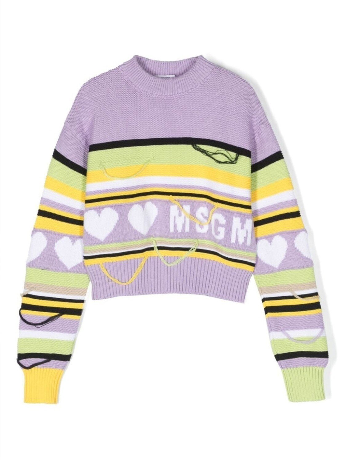

Свитер в стиле колор-блок MSGM Kids, фиолетовый