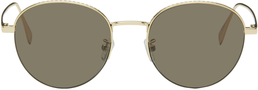 Золотые солнцезащитные очки для путешествий Fendi