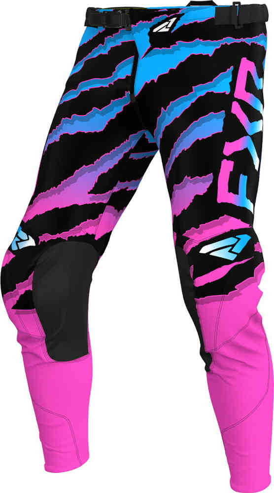 Молодежные брюки для мотокросса Podium 2024 FXR, черный/синий/розовый фото