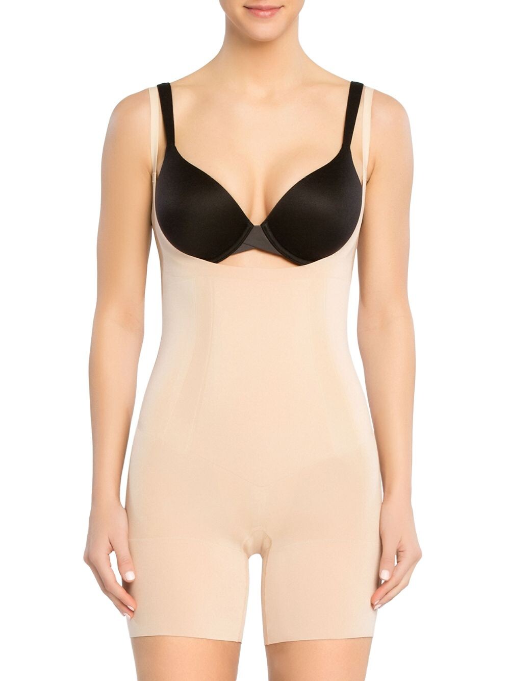 

Боди Oncore до середины бедра с открытым бюстом Spanx, бежевый