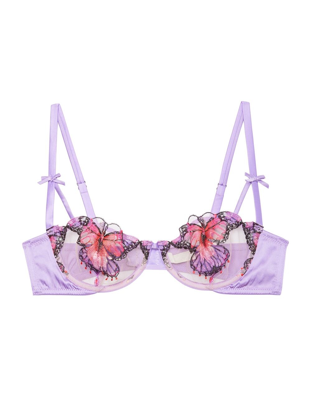 

Бюстгальтер-балконет с вышивкой Butterfly Fleur du Mal, сиреневый