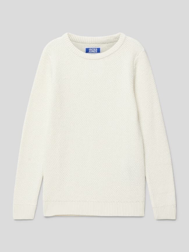 

Вязаный свитер со структурным узором модель "JORBRODY" Jack & Jones, экрю