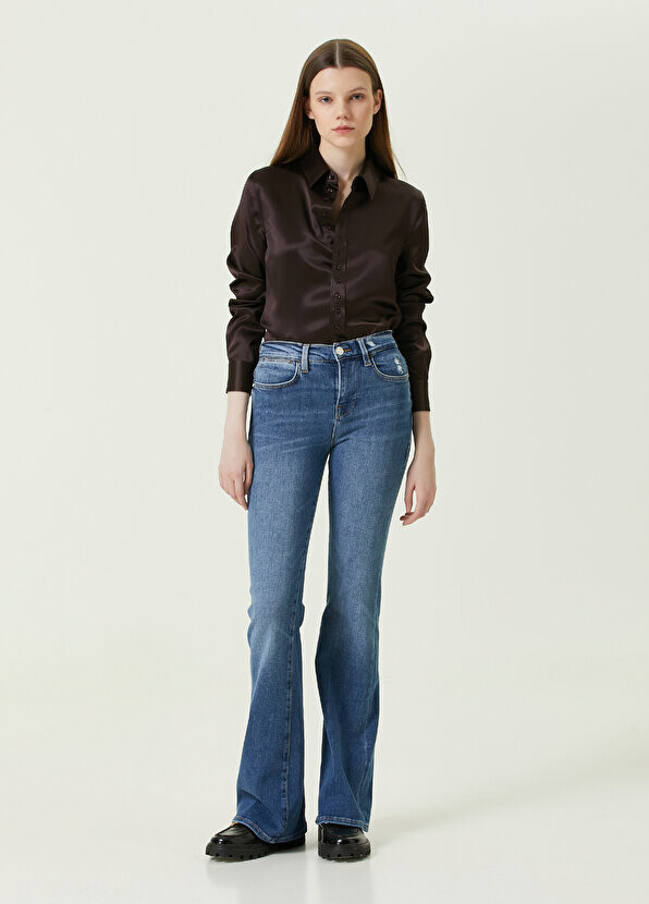 

Синие джинсовые брюки le high flare Frame Denim, Синий