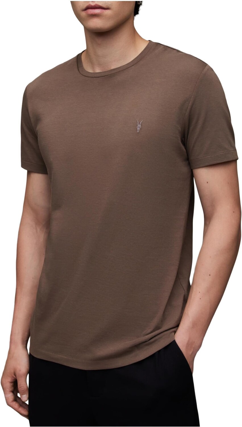 

Tonic с короткими рукавами и круглым вырезом AllSaints, цвет Splinter Brown
