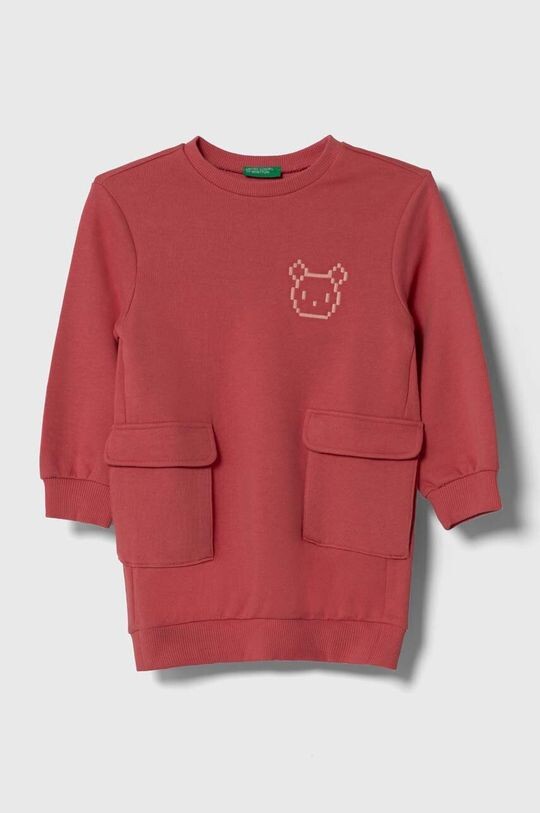 

Хлопковое платье United Colors of Benetton, розовый