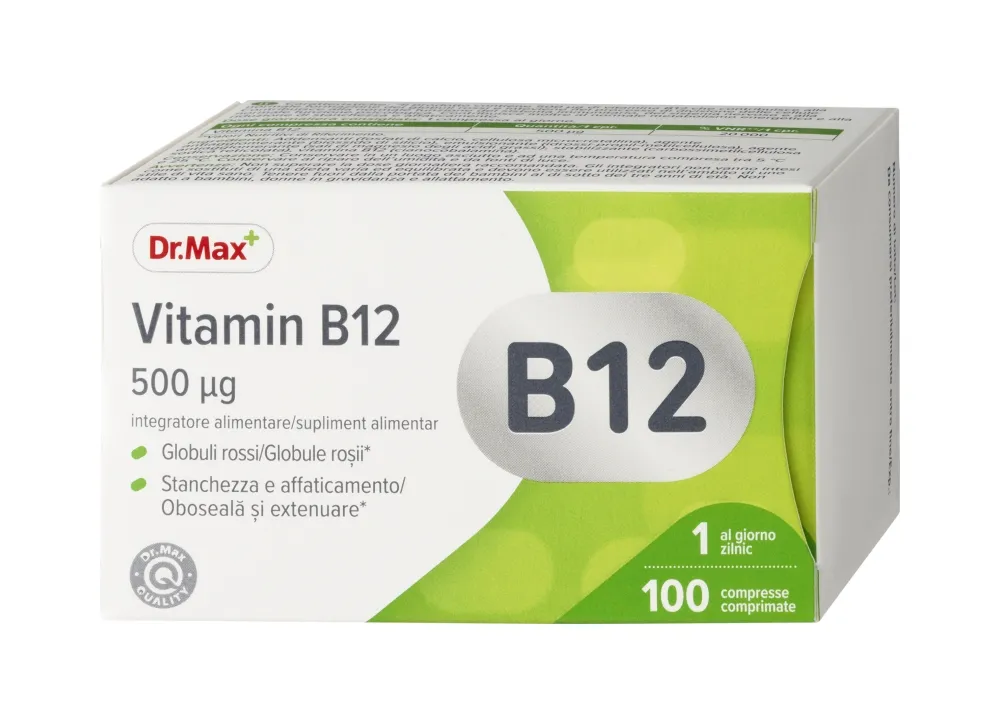 

Доктор Макс Витамин B12 500 мкг 100 ТБ Витамины группы B Dr. Max