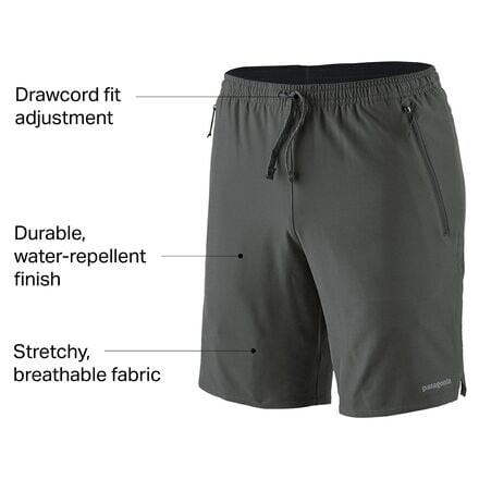

Nine Trails, шорты, мужчины Patagonia, цвет Forge Grey