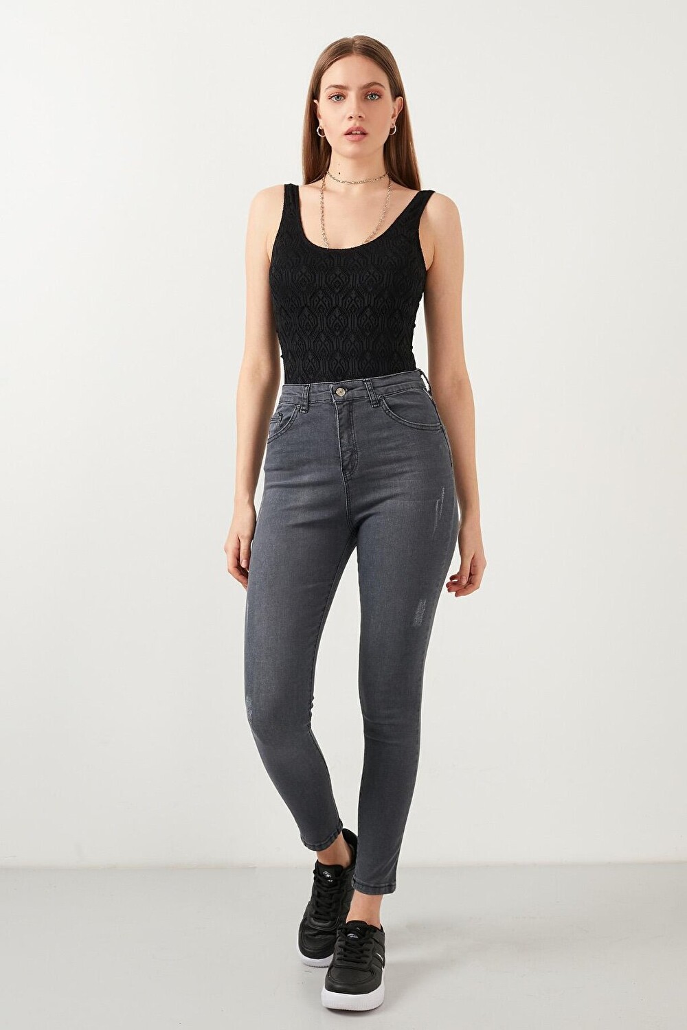 

Джинсы Skinny Skinny Leg с высокой талией из хлопка 58713259 Lela