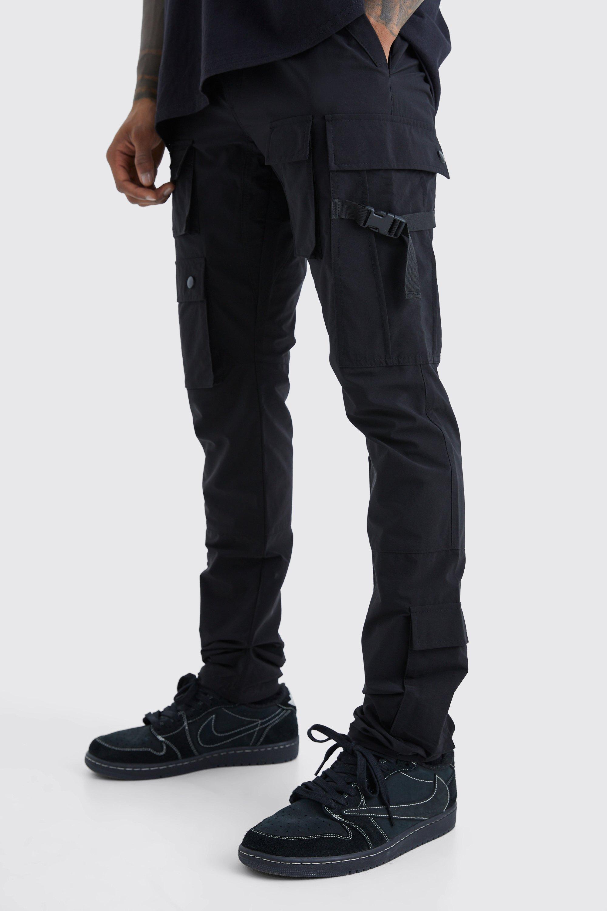 Узкие брюки с эластичной поясной поясой Boohoo, черный
