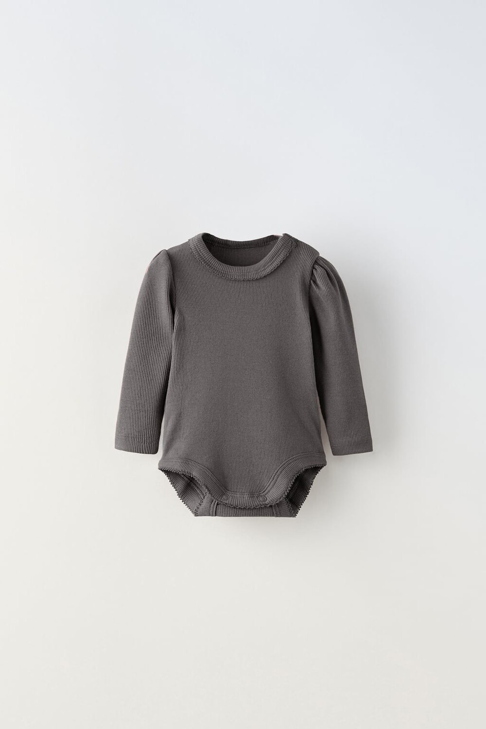 

Ребристый боди ZARA, антрацитовый серый