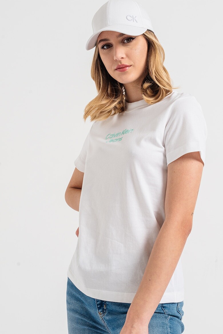 

Хлопковая футболка с логотипом Calvin Klein Jeans, белый