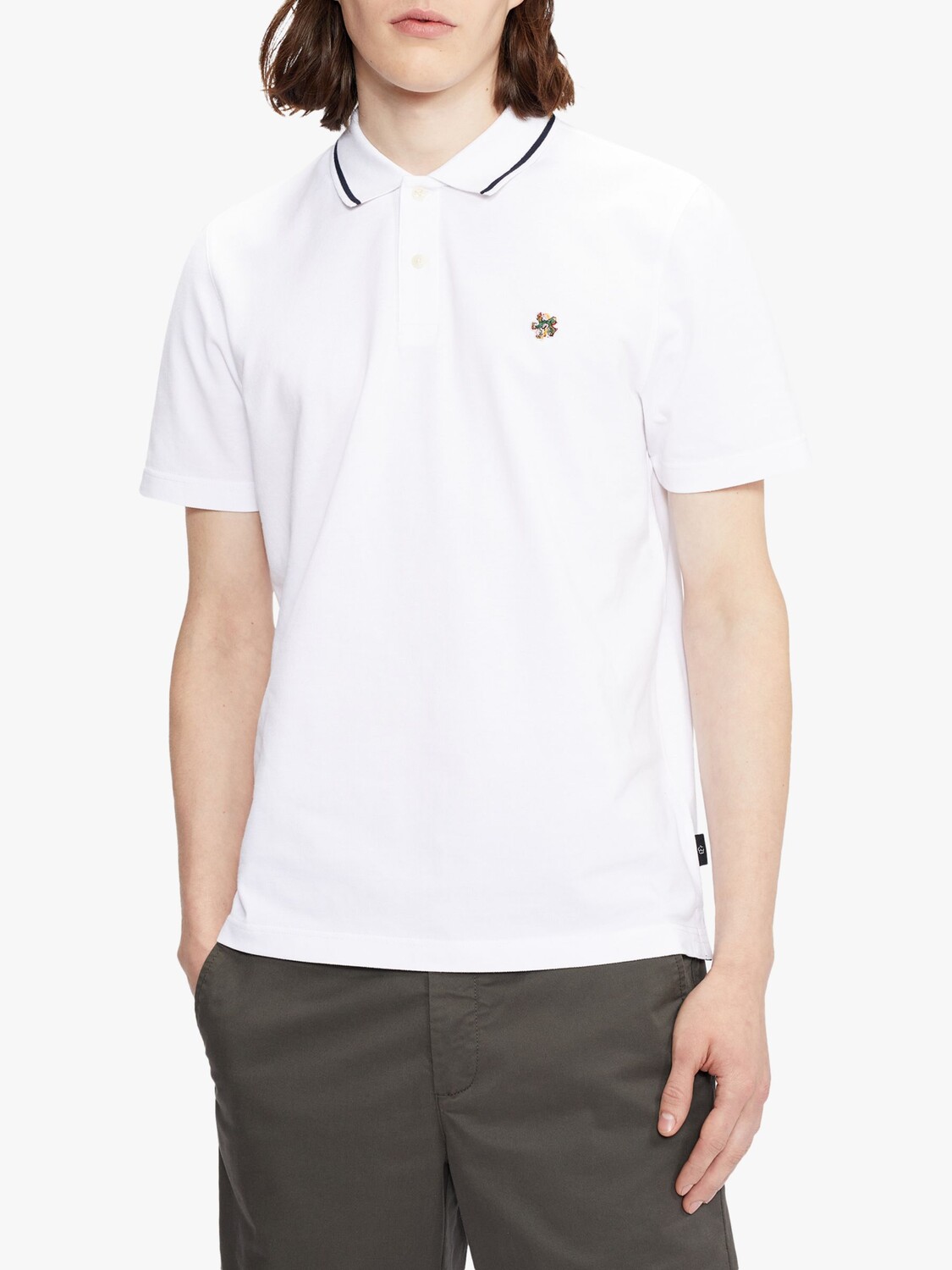 

Футболка-поло с короткими рукавами Ted Baker Camdn, белая