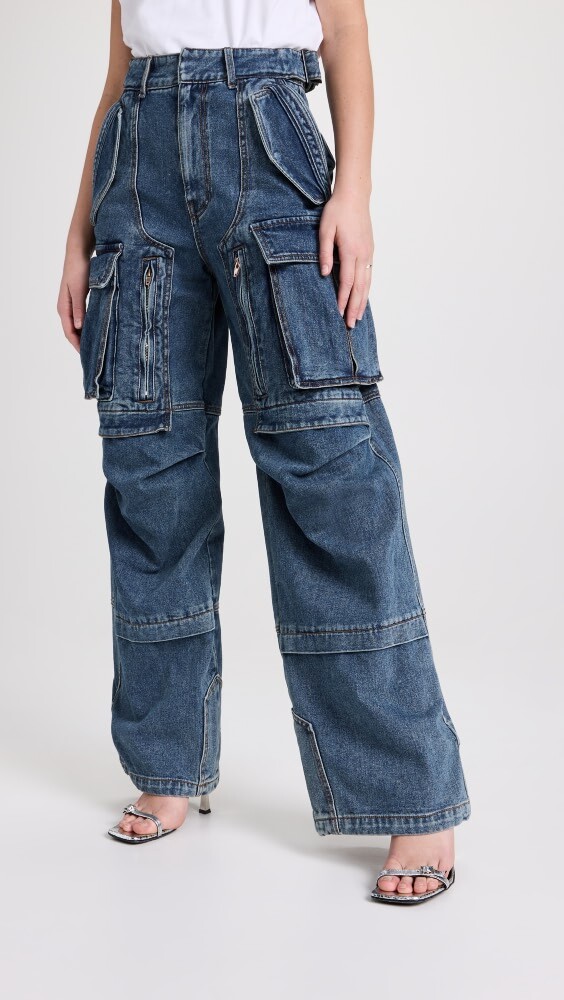 

Брюки Juun. J Multi Pocket Cargo Denim, синий