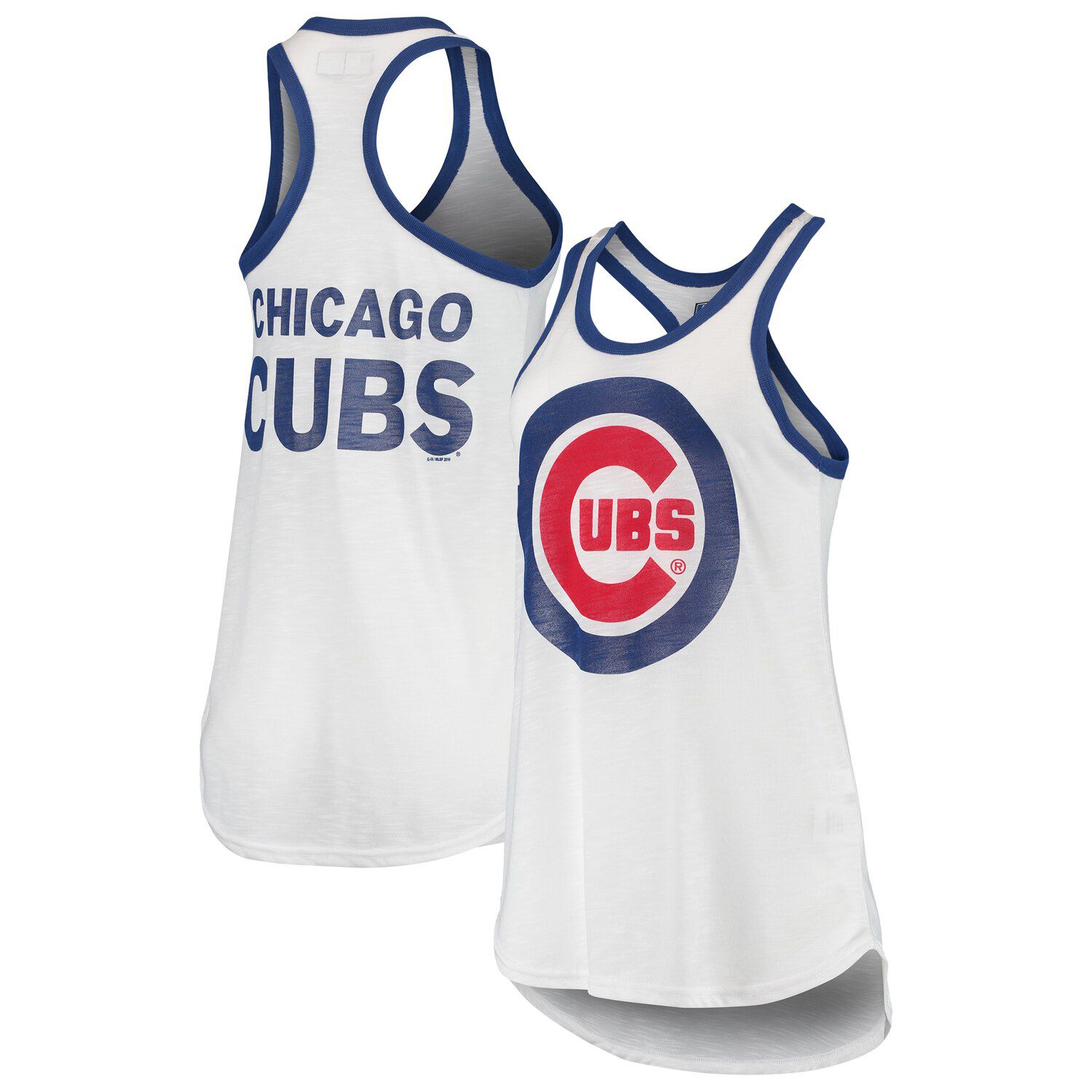 

Женская белая майка G-III 4Her Carl Banks Chicago Cubs Tater Racerback G-III, Белый