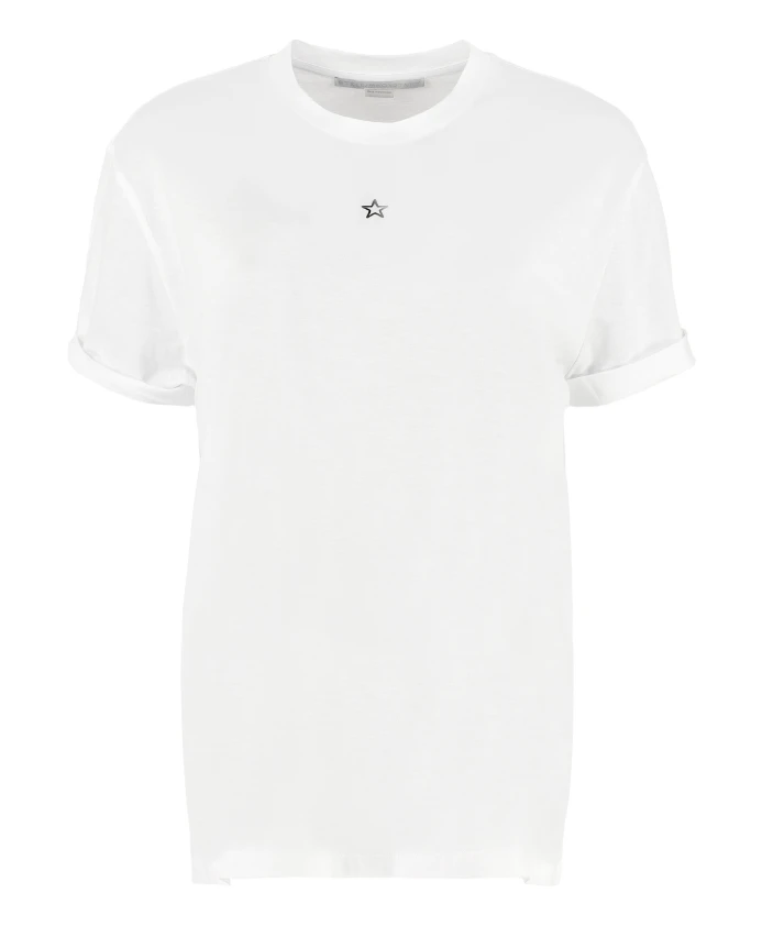 

Футболка из органического хлопка с вышитой звездой Stella Mccartney, белый