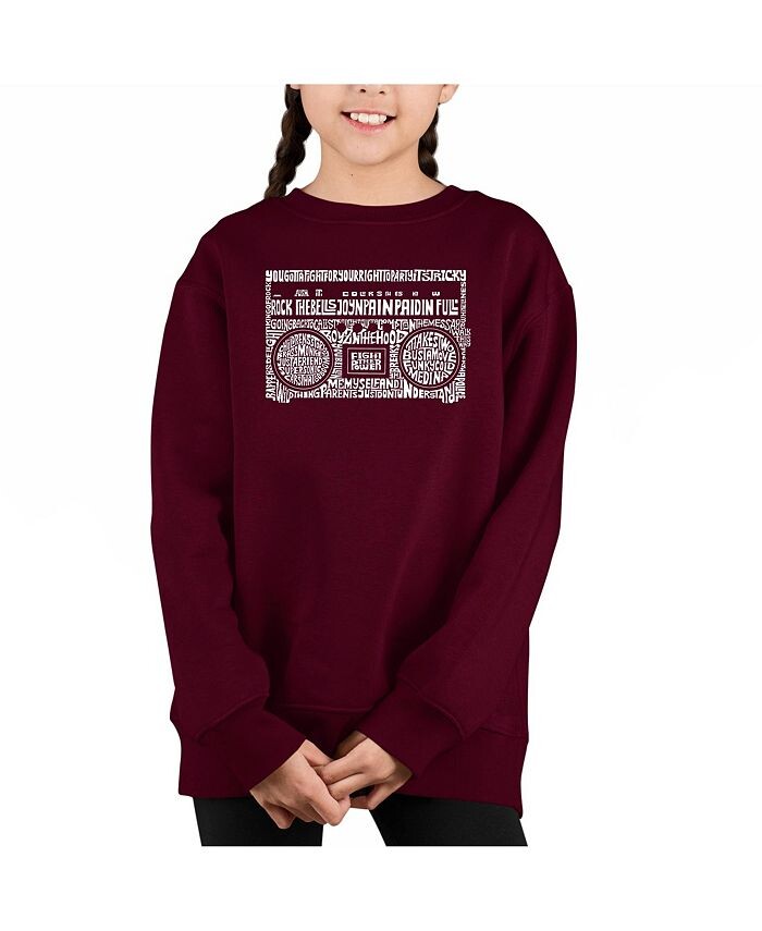 

Толстовка с круглым вырезом Big Girl's Word Art LA Pop Art, красный, Коричневый