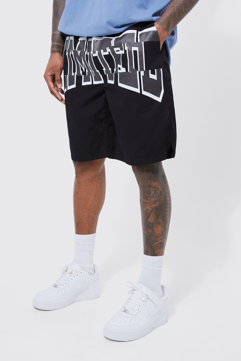 

Шорты elasitc waist basketball limited с принтом Boohoo, черный