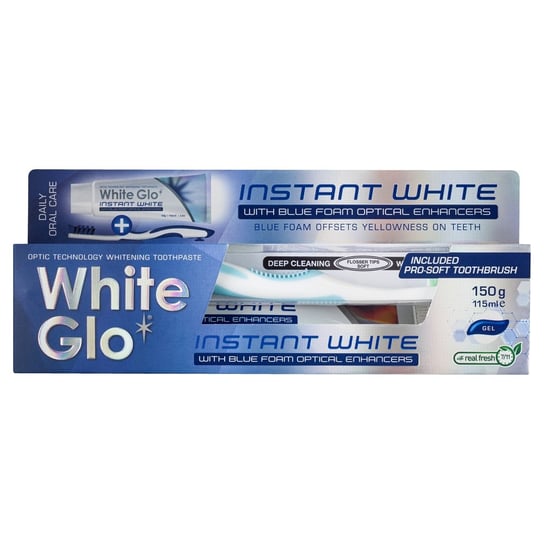 цена Отбеливающая зубная паста 150г/115мл + зубная щетка White Glo, Instant White Toothpaste