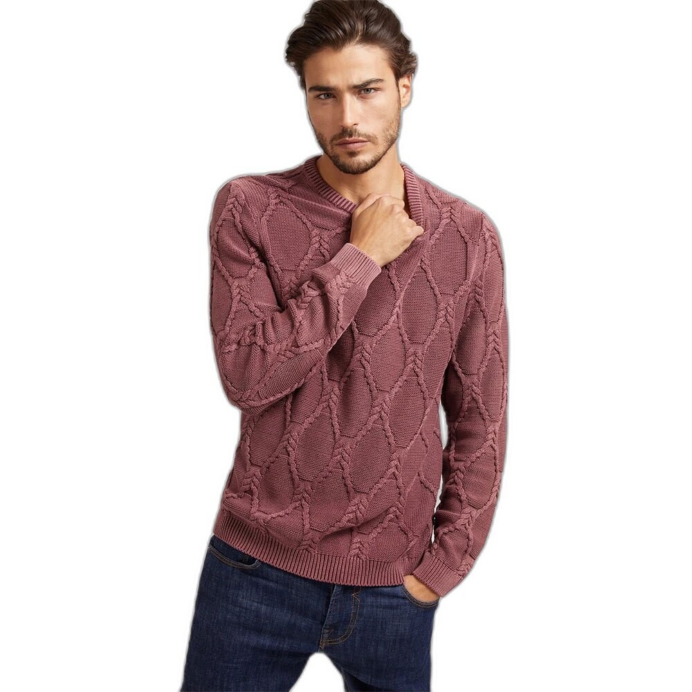 

Свитер Guess Dawson Wash Cable Round Neck, розовый
