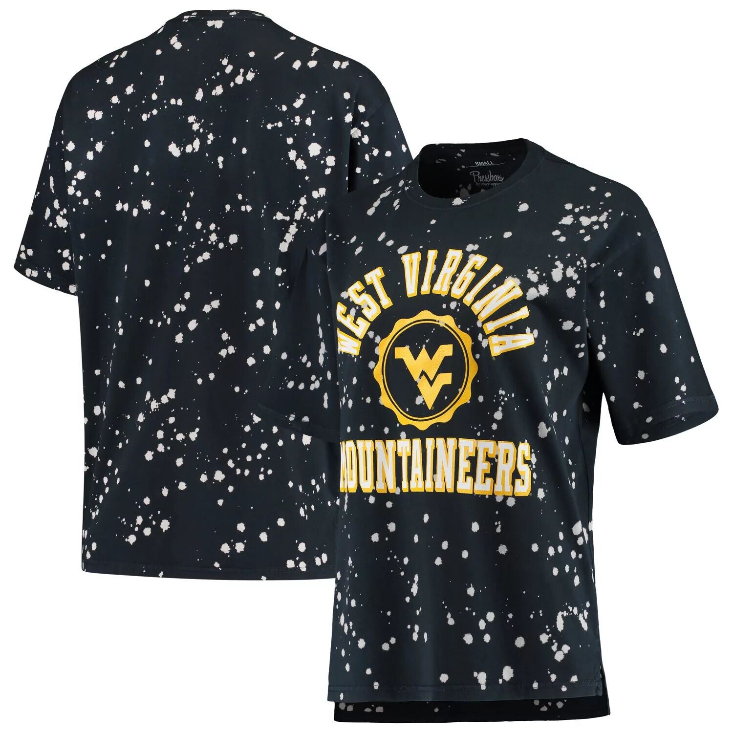 

Женская футболка для прессы темно-синего цвета West Virginia Mountaineers Bishop Bleach Wash, Синий