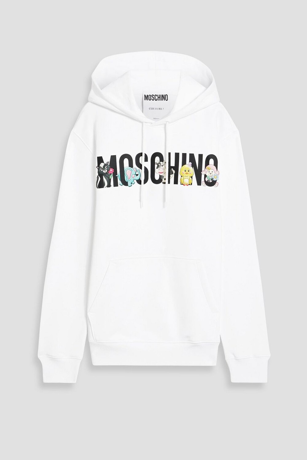 

Толстовка из французской махровой ткани с принтом MOSCHINO, белый