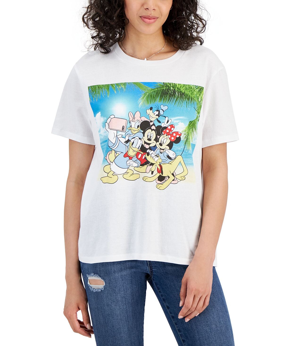 

Футболка с рисунком «Микки и друзья» для юниоров Disney, белый