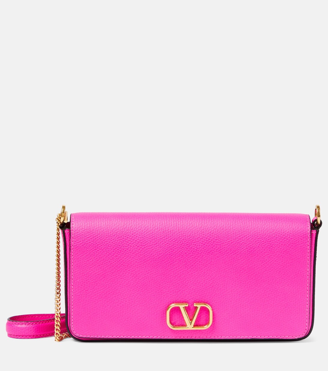 

Кожаная сумка через плечо с V-образным логотипом Valentino Garavani, розовый