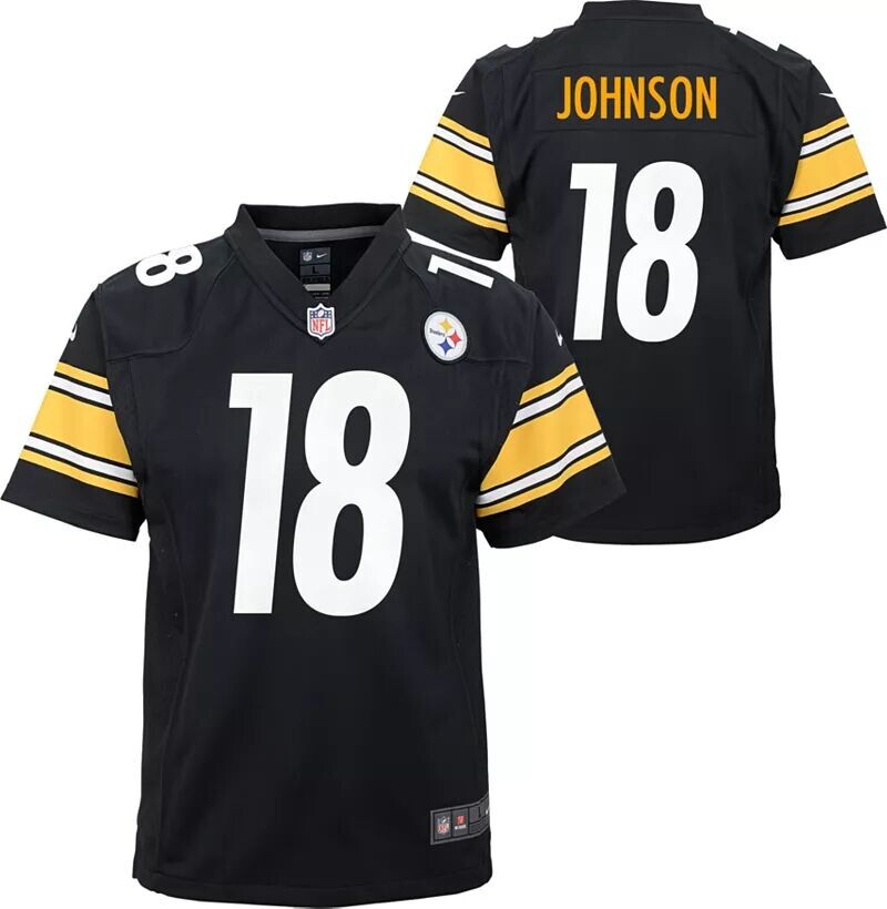 

Черная игровая майка Nike Youth Pittsburgh Steelers Diontae Johnson № 18
