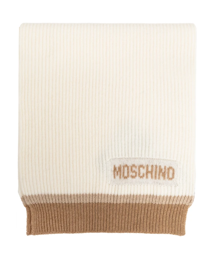 

Шарф с логотипом Moschino, бежевый
