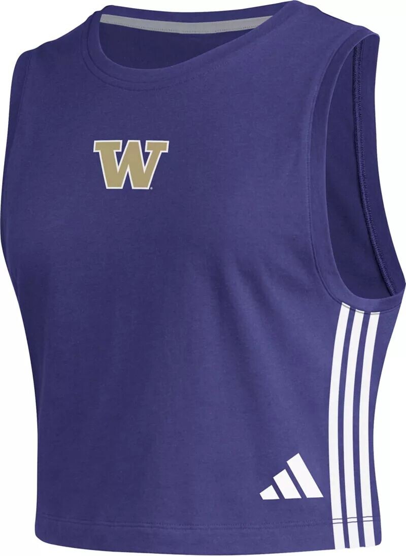 

Женская укороченная майка Adidas Washington Huskies фиолетового цвета