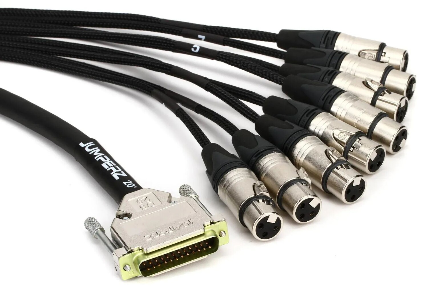 

JUMPERZ JDB25-XLRF ZipLine DB25 — 8-канальный аналоговый аудиоинтерфейсный кабель XLR «мама» — 20 футов