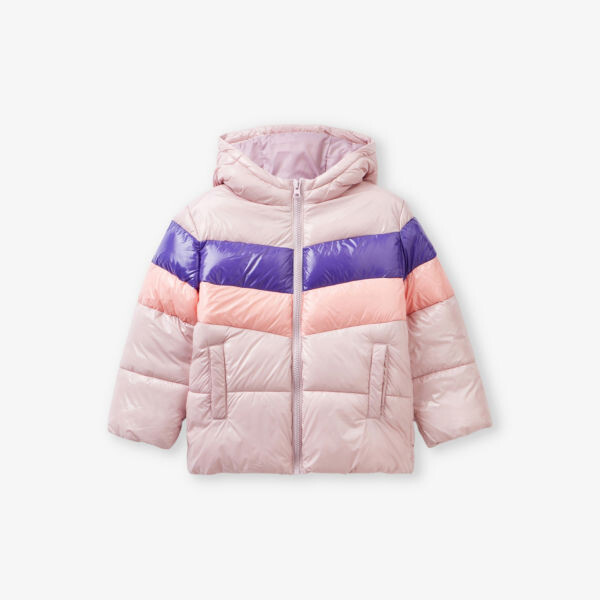 

Утепленная куртка колор-блок 18 месяцев - 6 лет Benetton, розовый