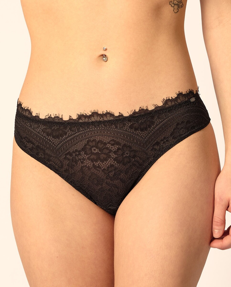 

Черные кружевные трусики Skiny, черный