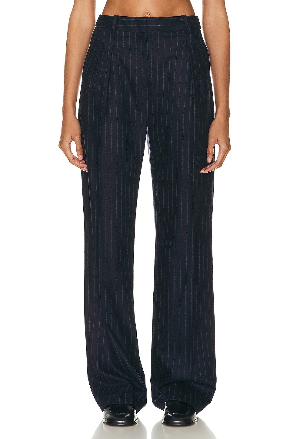 

Брюки Loulou Studio Amoya Wide Leg, цвет Navy Stripes
