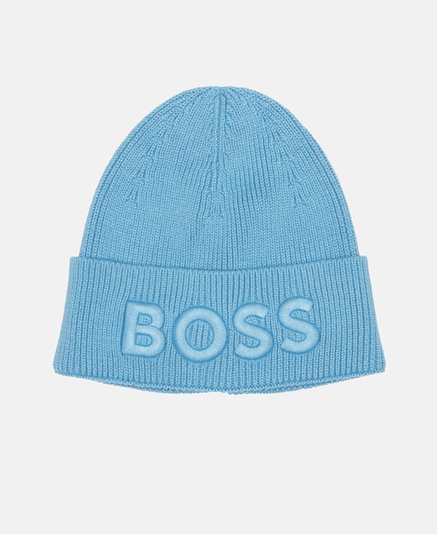 Вязаная шапка Boss, светло-синий BOSS