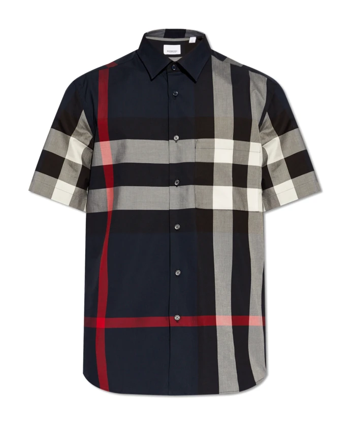 

Клетчатой рубашке Burberry, синий