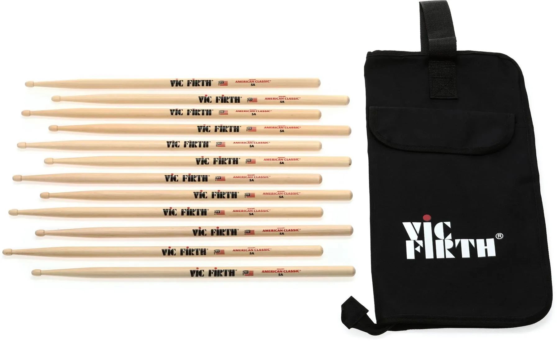 

Американские классические барабанные палочки Vic Firth, 6 шт. в упаковке, 5А, деревянный наконечник, в комплекте с бесплатной сумкой для палочек