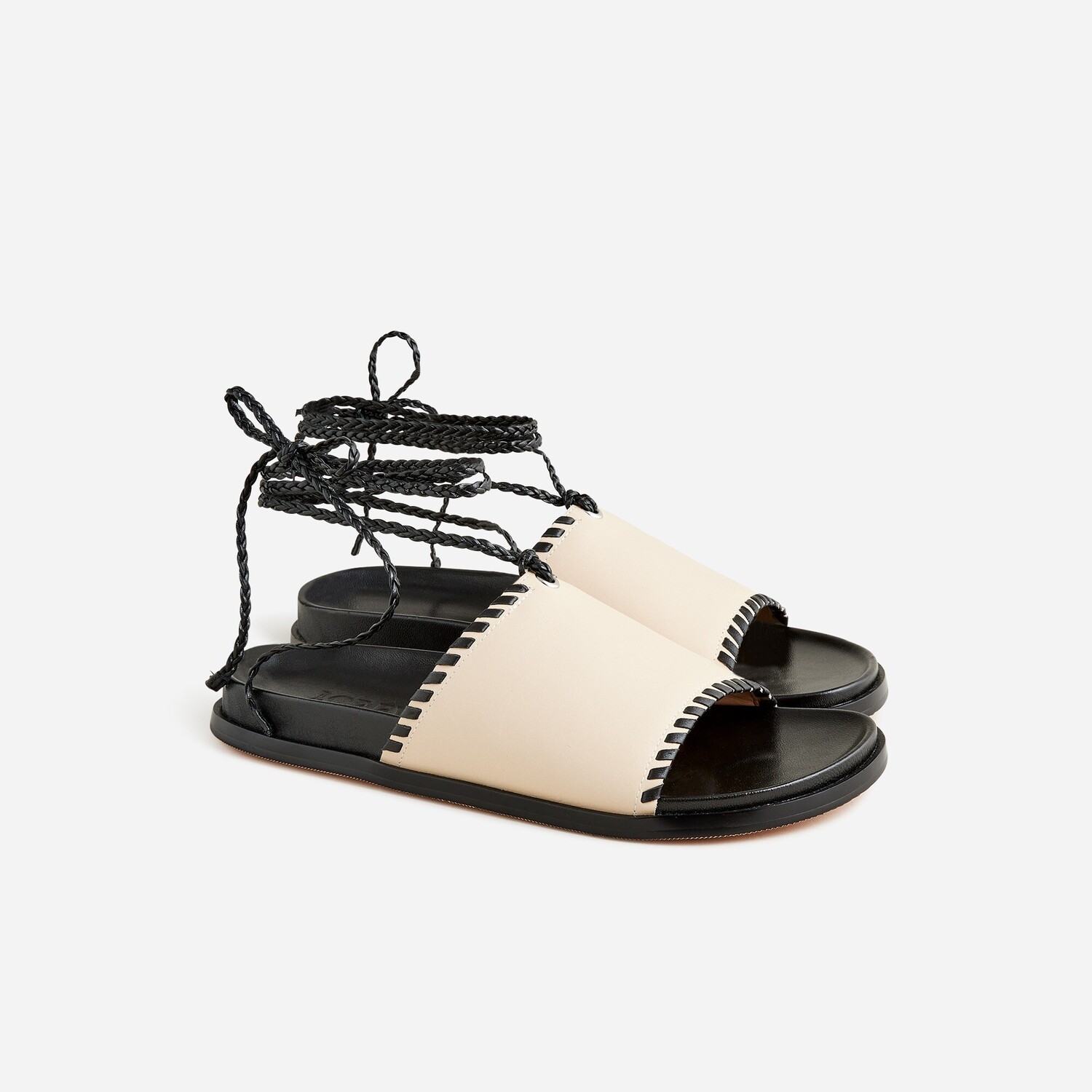 

Босоножки Colbie из кожи с плетеными шнурками J.Crew, бежевый